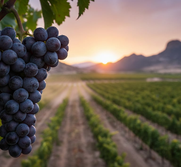 KWRYO, Racimo de uvas en viñedo