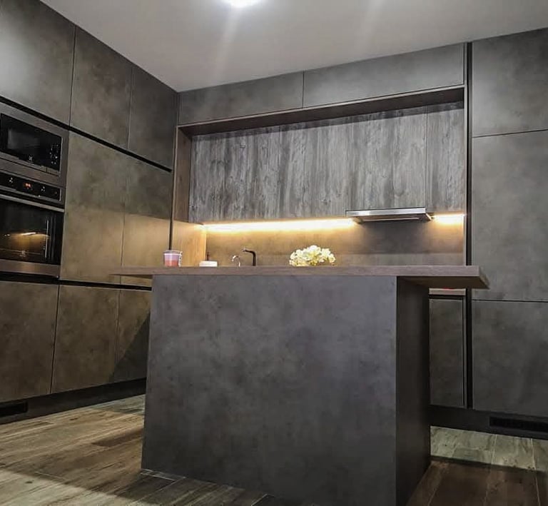 made to measure kitchen with rich wood and 