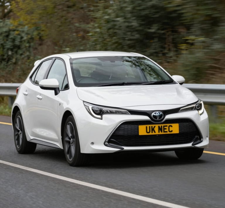 A professional PCO licensed black car waiting outside a city hotel for a taxi service.