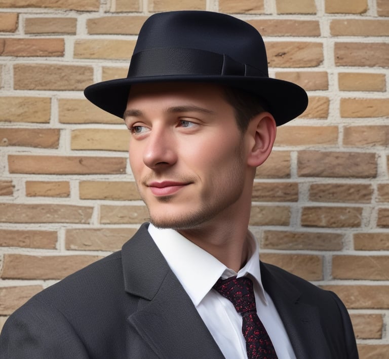 Artisan carefully shaping a fedora hat on a wooden block in a cozy workshop.