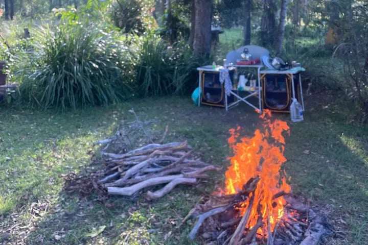 campfire at campsite