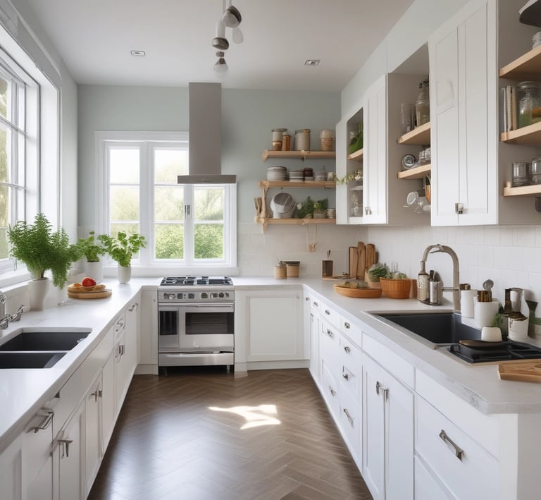A colorful spread of lutong bahay favorites, including sinigang, pancit, and lumpia, laid out on a wooden table.