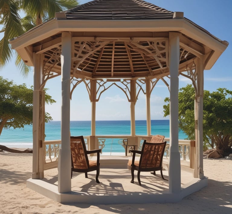 A freshly painted exterior wall of a cozy Jamaican home with vibrant colors under a bright sky.