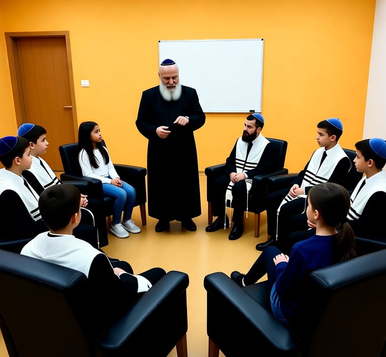 Nesher youth entering their first Torah class