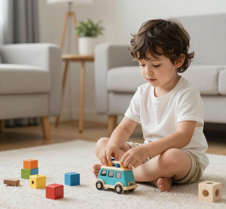 A junior child laughing with friends at a park, mid-run with a kite soaring above.