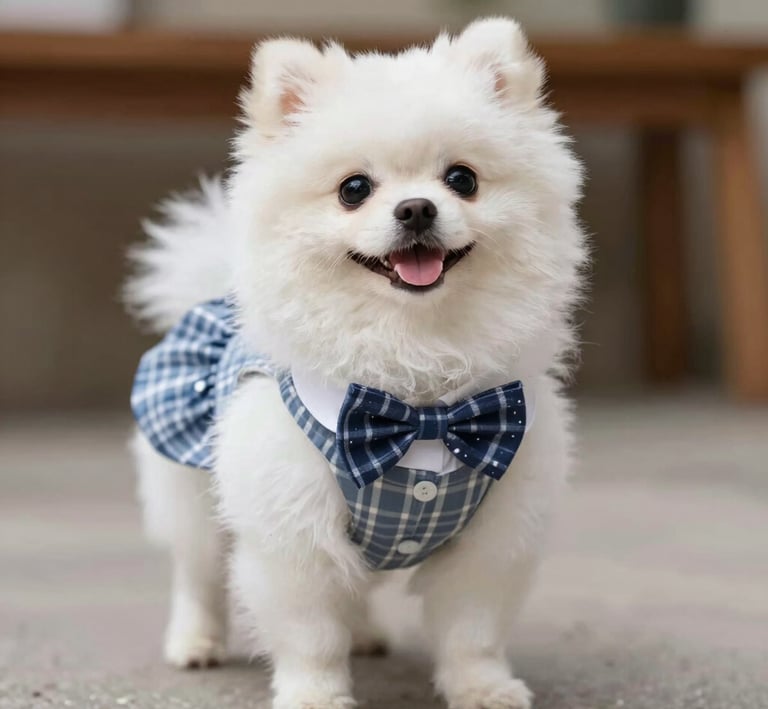 Stylish pet clothes on mannequins, highlighting seasonal designs for dogs and cats.