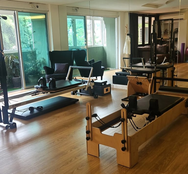 Reformer Pilates studio space with natural light at The Pilates Room Bangsar
