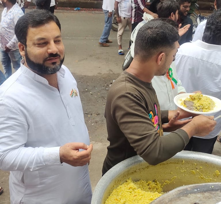 Providing food for poor on Independence day
