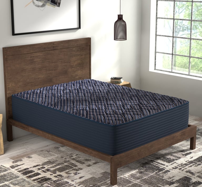 Symbol mattress on a bed frame