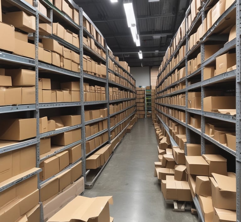 Morning team sorting parcels in the warehouse, preparing for the day's deliveries.