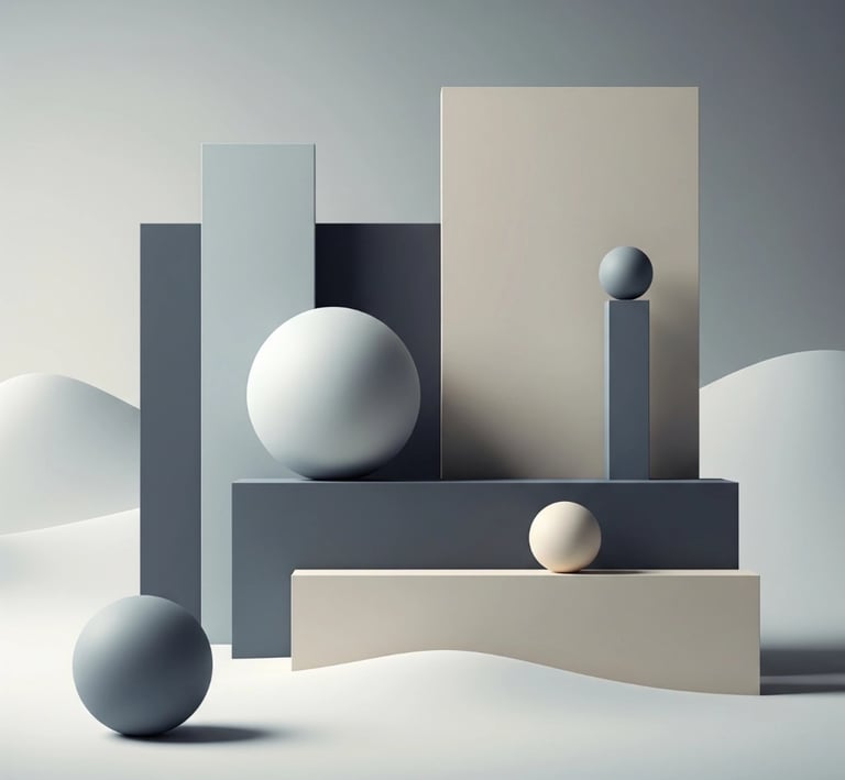Minimalist geometric art in soft winter tones — inspired by Scandinavian interiors and calm shapes.