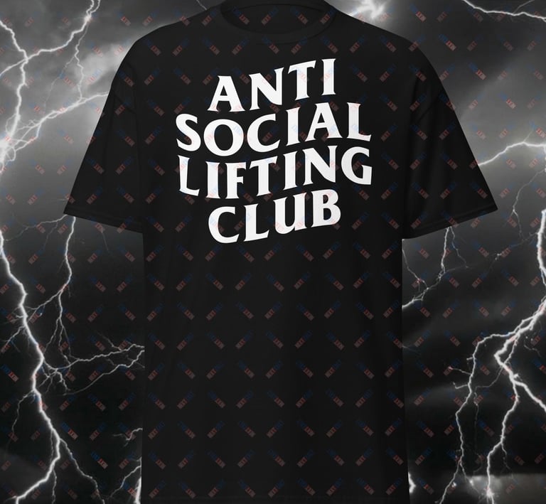 Anti Social Lifting Club Gym T-Shirt - Funny Workout Tee for Powerlifting & Bodybuilding- Pump Cover