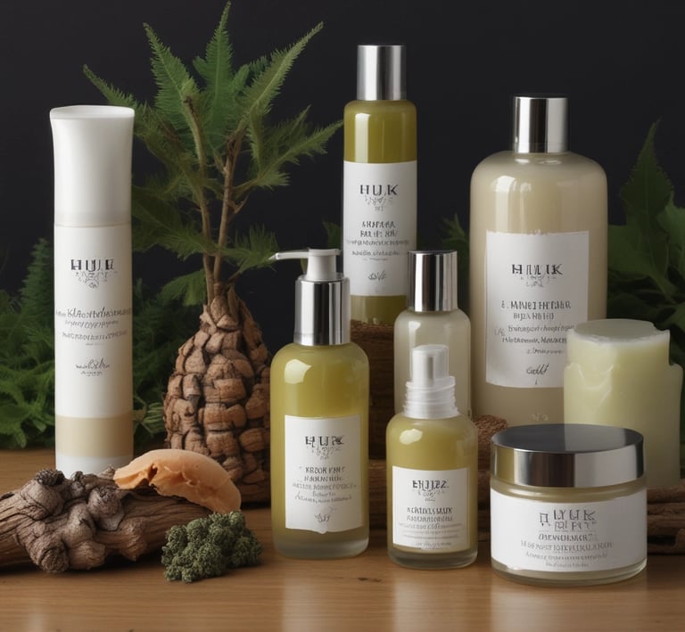 a variety of skin care products on a table