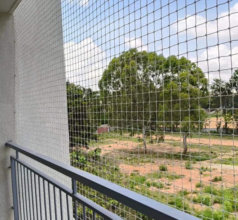Installation process of a balcony safety net in Hsr Layout