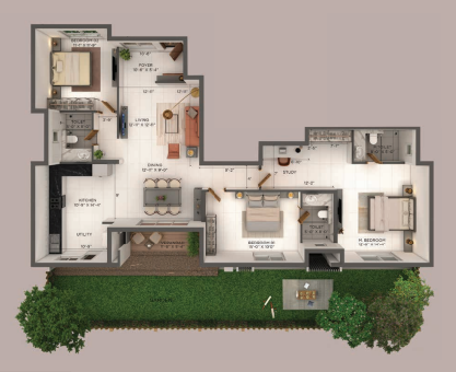 Provident DeansGate Projects Plan Garden attached Villa