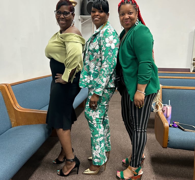 3 women together at church