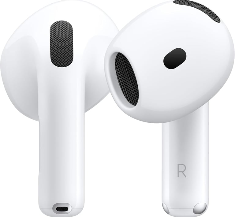 A pair of white Apple AirPods 3rd Generation wireless earbuds featuring a sleek contoured design.