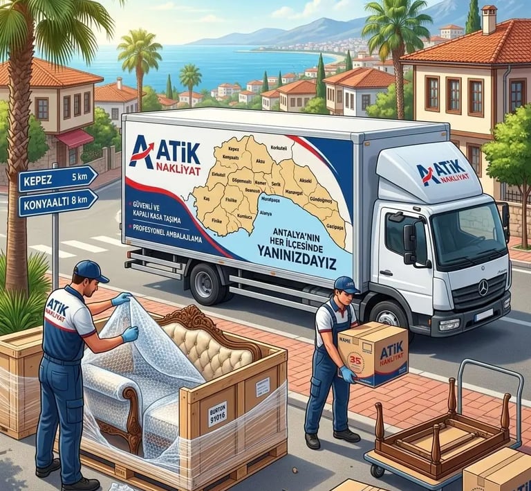 Atik Nakliyat Antalya şehir içi profesyonel eşya paketleme ve taşıma.