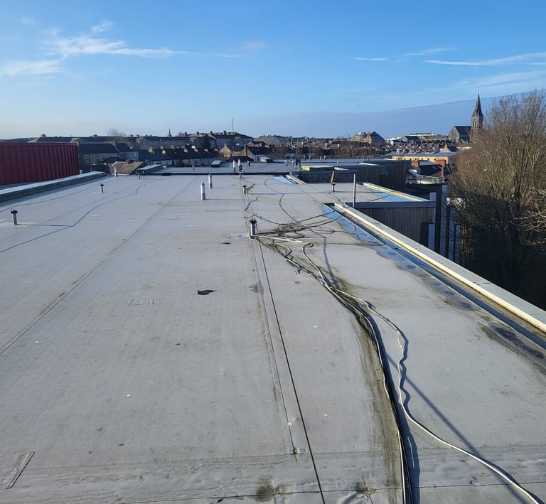 Flat Roof survey Apartment Block Single ply PVC Limerick Co. Clare