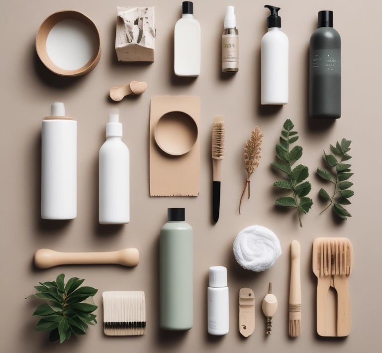 A cozy arrangement of daily essentials including a notebook, pen, and reusable water bottle on a wooden table.