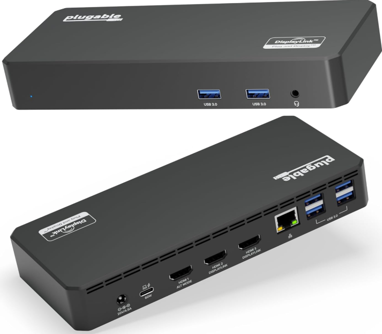 picture of plugable triple display docking station