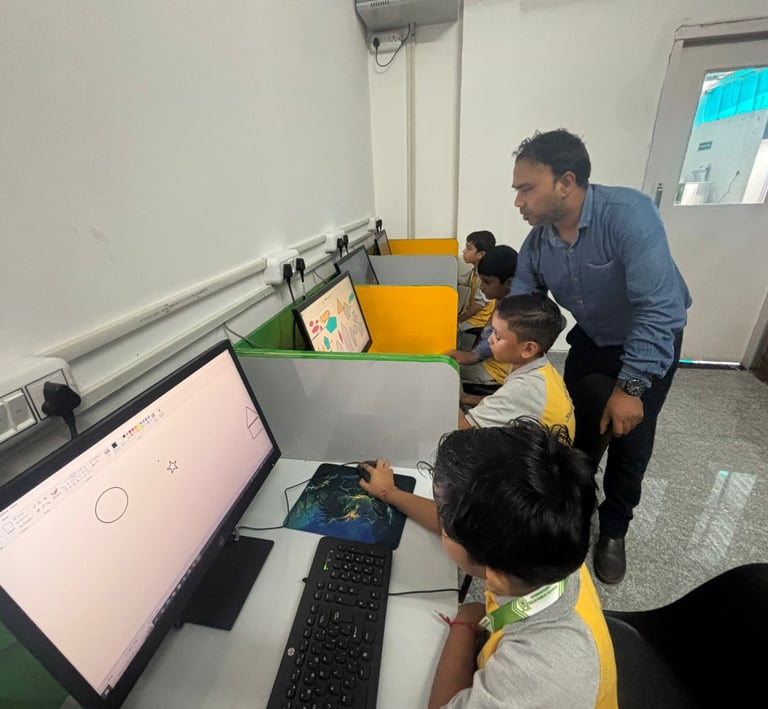 International Delhi Public School Jhabrera Students In Computer Lab