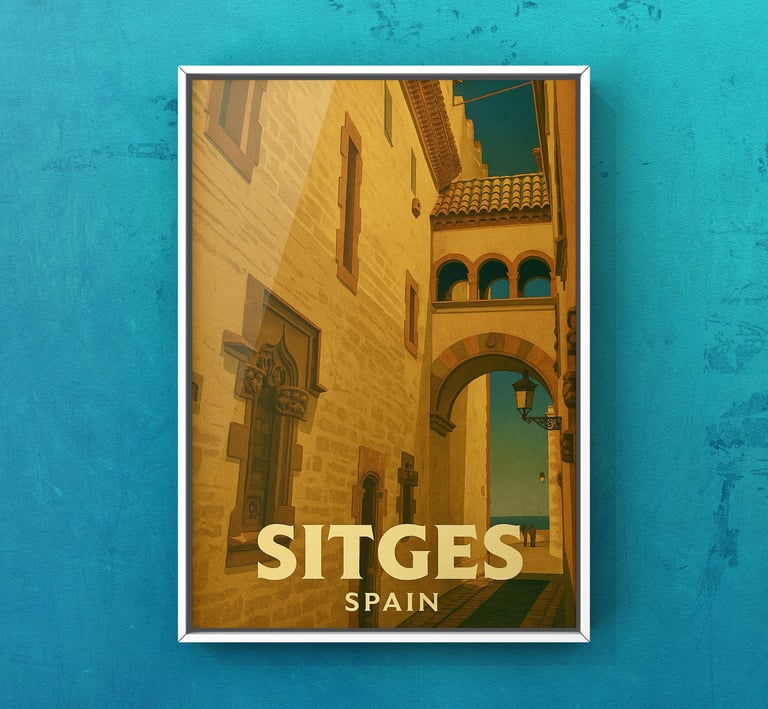 Vintage Sitges, Spain | Palau de Maricel Art Print