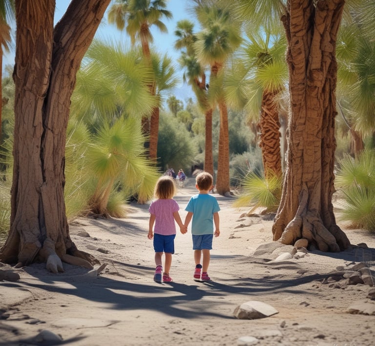 Children playing in a serene lake surrounded by trees.