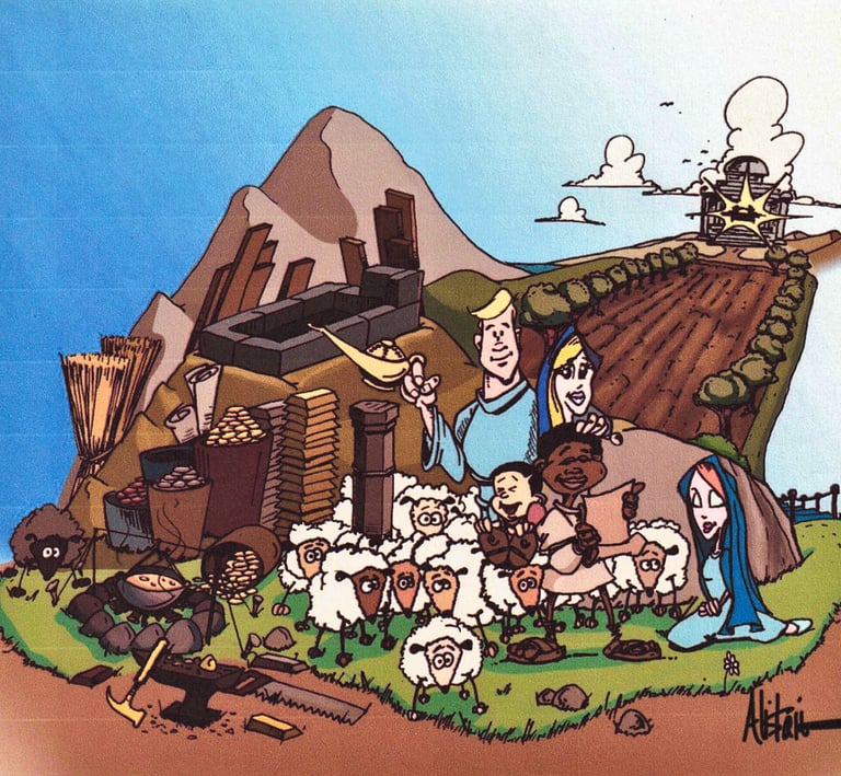 A picture to represent the eight illustrations of the local church in the Bible.
