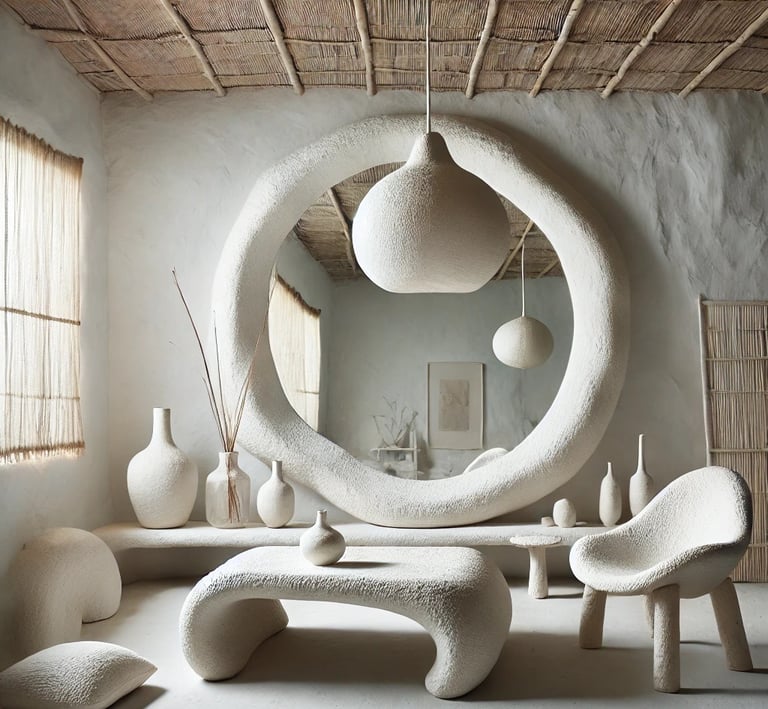 wabi sabi paper mache interior design