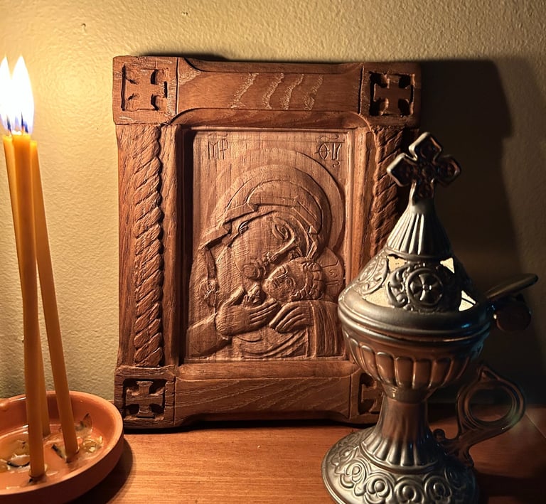 a candle with candles and a candle on a table