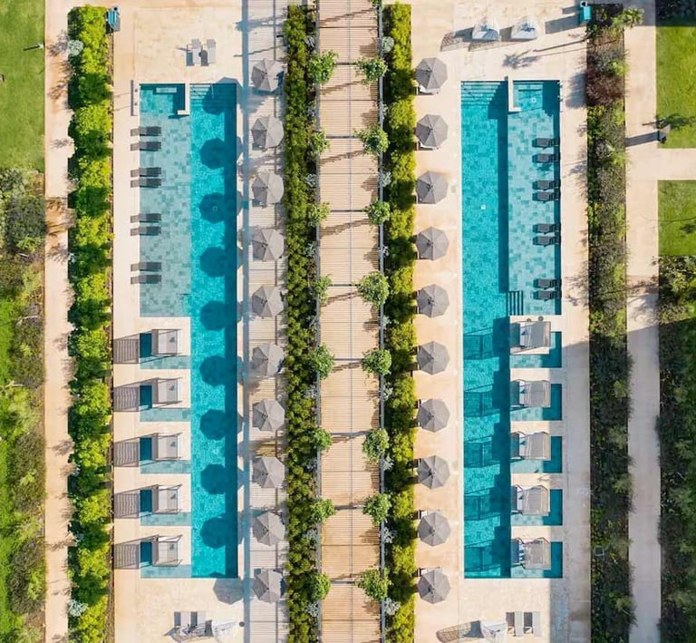 Live aqua punta cana pools from above