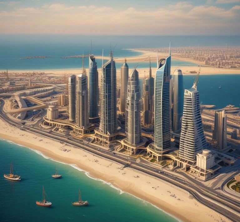 An aerial view of a large-scale construction project.