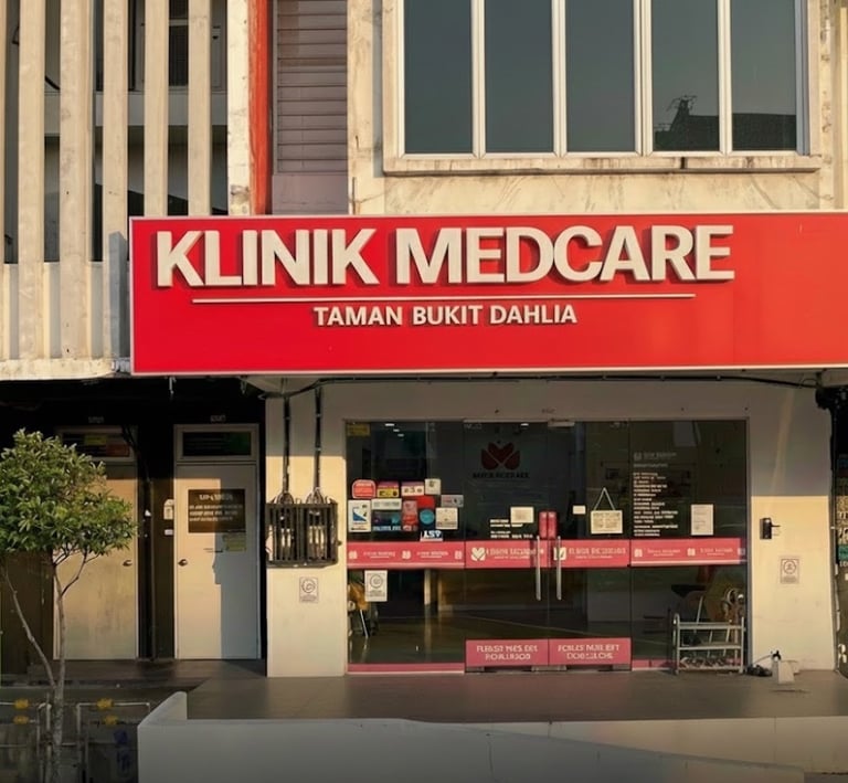 klinik terus masuk di pasir gudang dan taman bukit dahlia