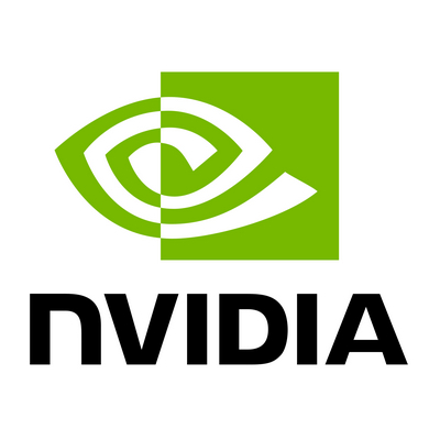 The official NVIDIA logo featuring the green spiral eye icon and black typography.