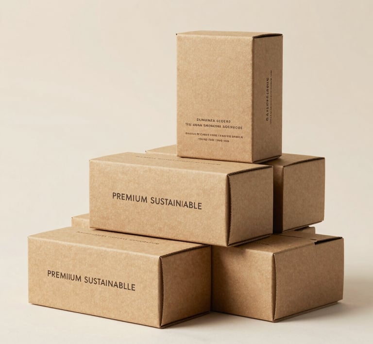 Premium kraft packaging boxes stacked neatly, ready for export with Turkish and Dutch flags nearby.