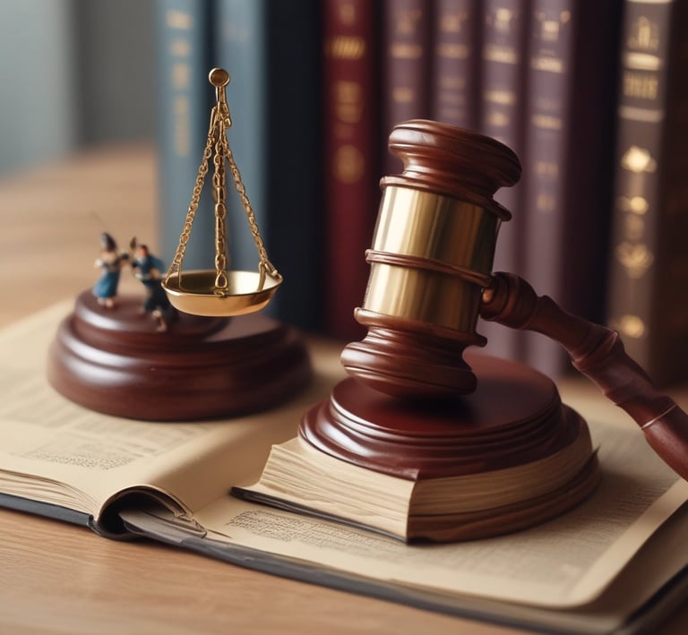 A man wearing a suit sits at a desk, concentrating on the documents in front of him. The desk has a microphone, a telephone, and some papers. The background includes a wall with several sheets of paper posted on it and a door.