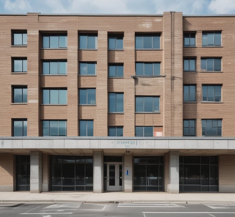 Front view of Dr Ganesh Boob Multispecialty Hospital building under clear blue sky.