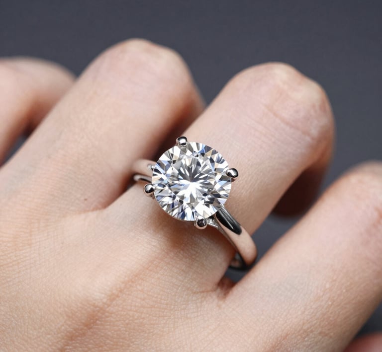 Close-up of sparkling diamond earrings catching the light beautifully.