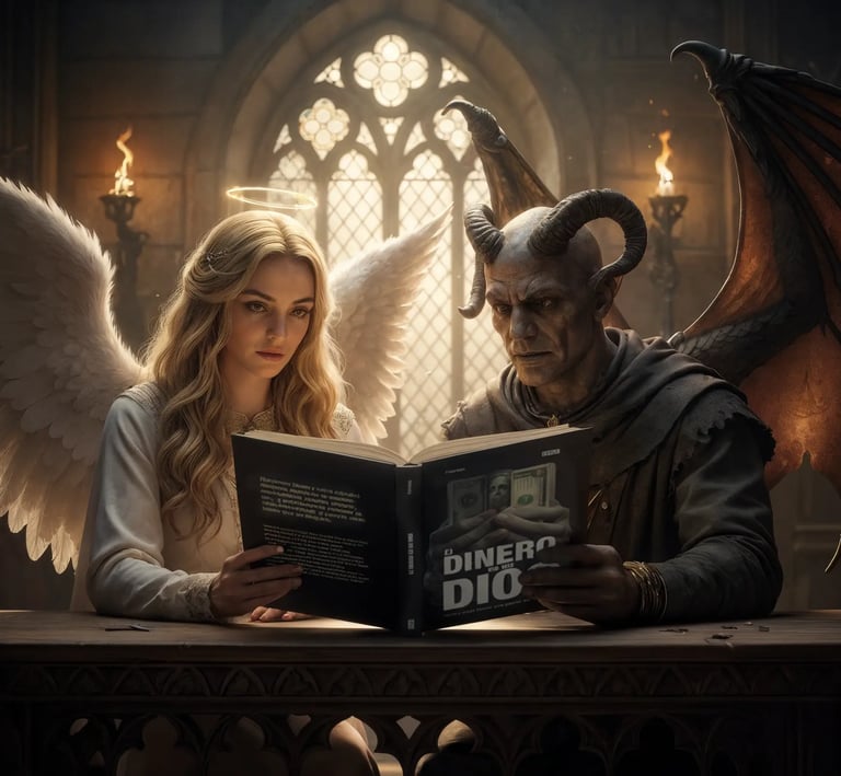 Ángel y demonio del "El Dinero es un Dios"
