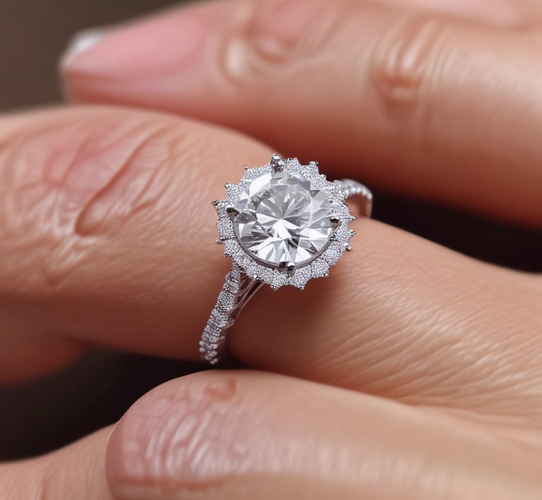 Stacked bracelets adorned with shimmering lab-grown diamonds, styled casually on a marble surface.