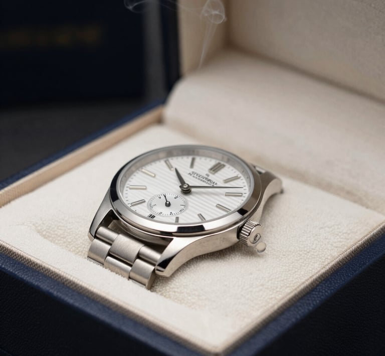 Behind-the-scenes shot of the Atelier Lumina workshop with artisans carefully crafting garments.