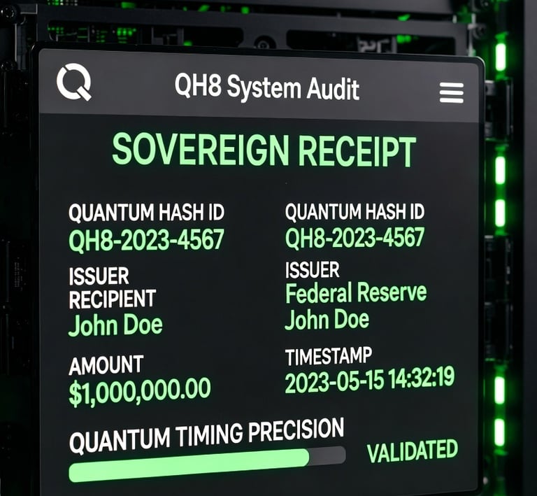 Digital shield and binary streams representing QH8's forensic receipts for tamper-proof data