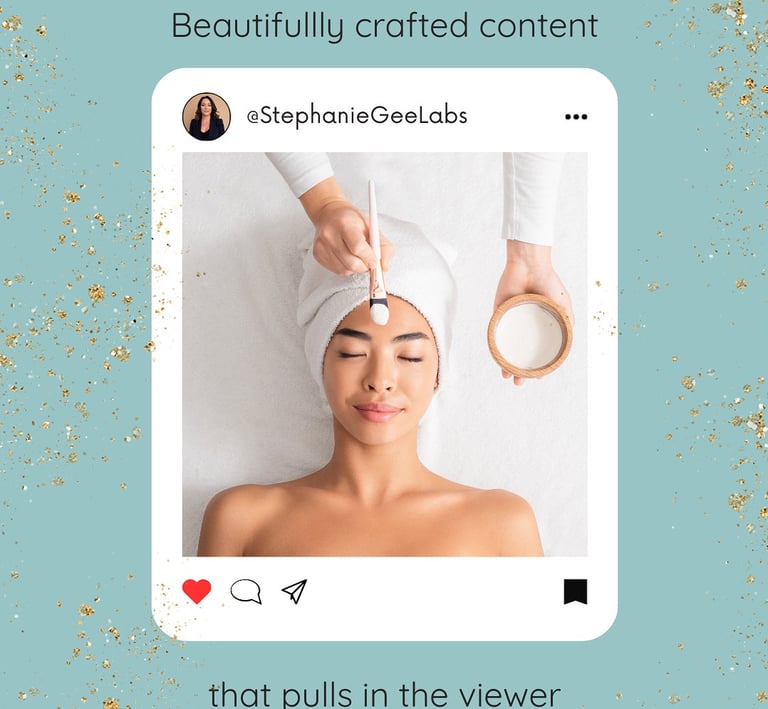 Social media post designed by S.Gee that demonstrates the benefit of a beautifully-crafted post