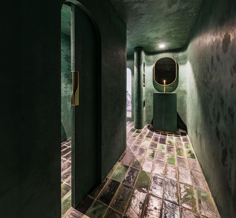 Bathroom fully finished with microcement,