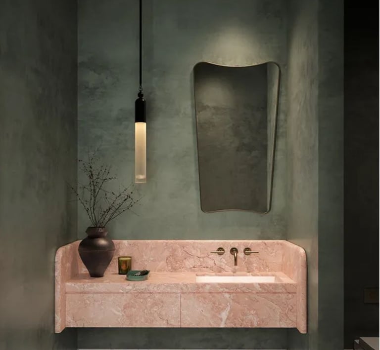 Bathroom fully finished with microcement,