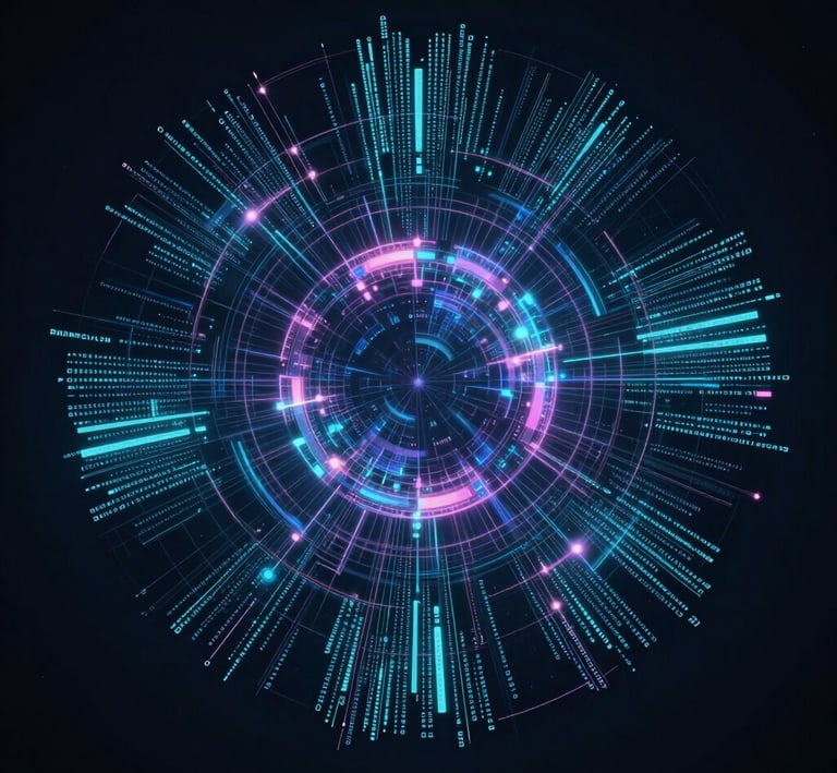 A terminal window showing anomaly detection algorithms running with colorful alerts.