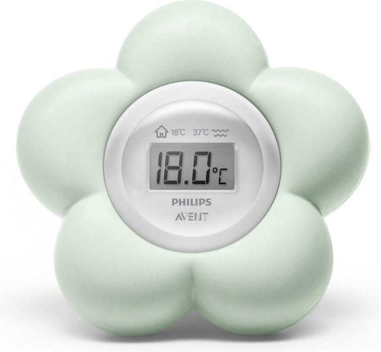 Digitale baby badthermometer in de vorm van een diertje met temperatuurdisplay.