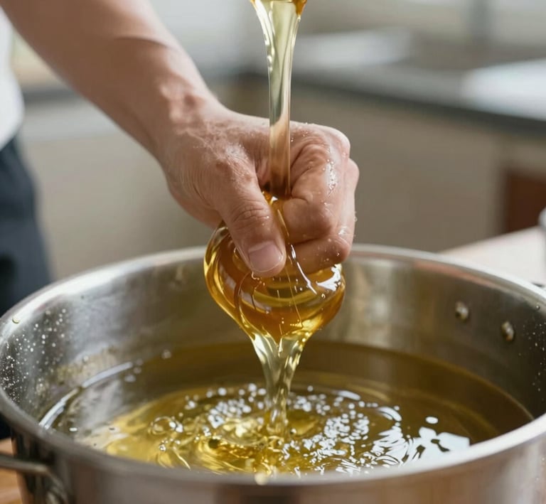 Sunlight filtering through lush green leaves above a serene forest floor.