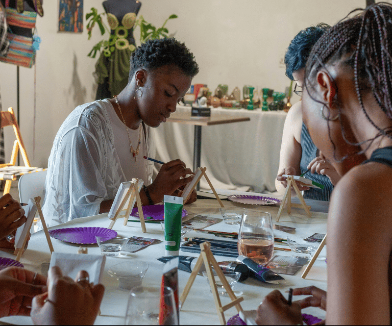 group of women working together in a workshop